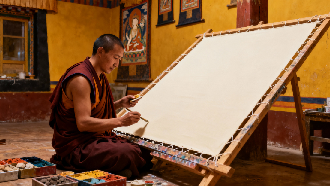 Thangka Canvas Preparation: The Handcrafted Foundation for Exquisite Linework