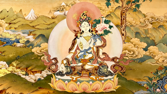 Karma Gadri Style Thangka: The Elegant Fusion of Tibetan Spirituality & Chinese Painting Aesthetics