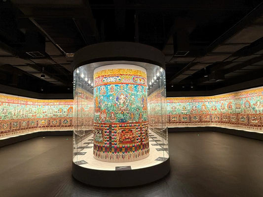 The world’s longest thangka painting stretching 618 meters, depicting Tibetan history, Buddhism, and daily life in a continuous scroll