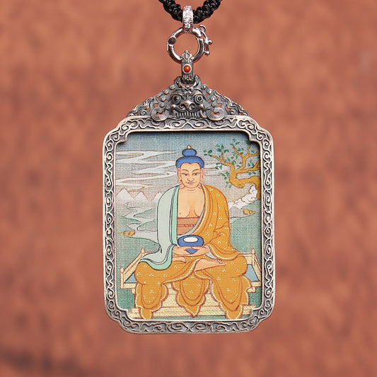 Hand-painted Tibetan Thangka in Karma Gadri Style featuring 8 Guardian Deities, vibrant and bold lines, spiritual artwork.